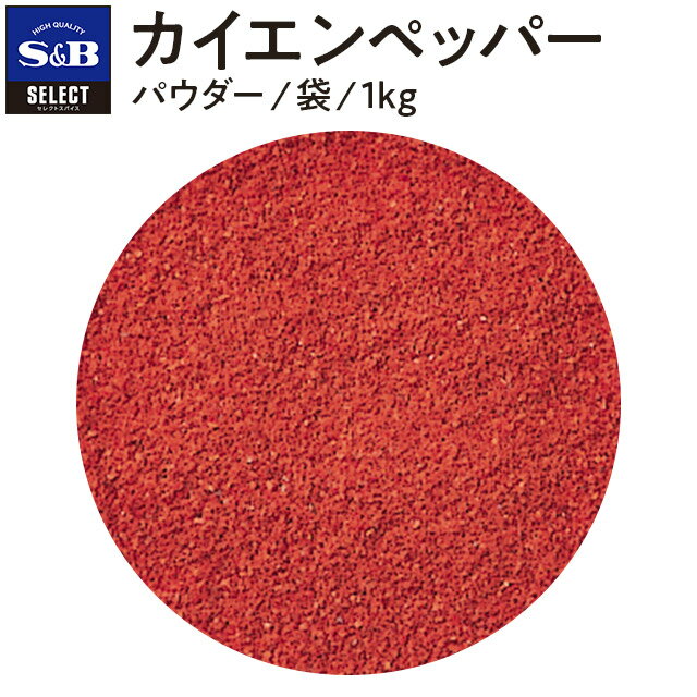 S&B セレクトスパイス カイエンペッパー 1kg パウダー 袋入り 業務用 エスビー食品 公式 スパイス ハーブ SELECT SPICE 赤唐辛子 唐辛子 とうがらし トウガラシ 調味料 香辛料 大容量