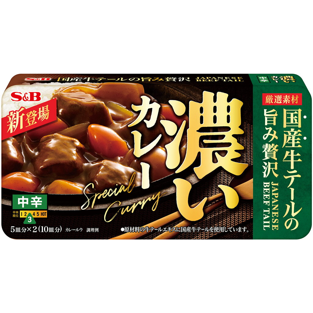 【公式】S&B 濃いカレー 中辛 172g エスビー食品 公式 カレールウ カレールー 定番 濃厚 おいしさ 国産牛テール エスビー S＆B s&b sb SBのサムネイル