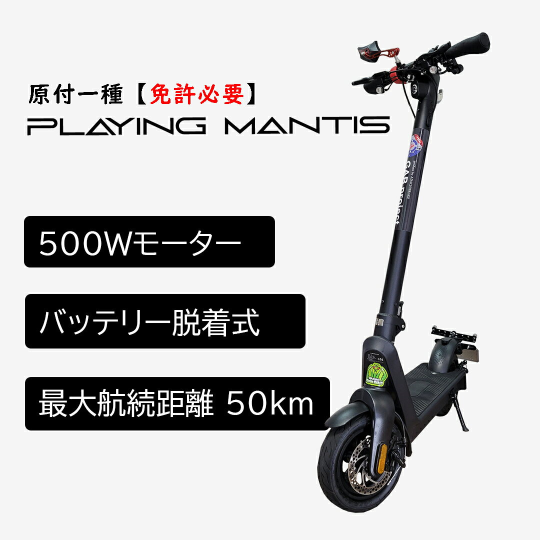 【原付一種 電動キックボード】 PLAYINGMANTIS 公道走行可能 電動スクーター 原動機付自転車 電動キックボード 電動…