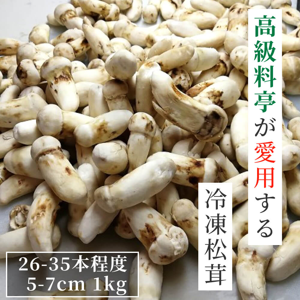 松茸 生松茸 冷凍 1000g 1kg 26-35本程度 5-7cmサイズ ホール 洗浄済み そのまま使える 松茸ご飯やお吸..