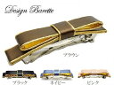 バレッタ 立体リボン 合成皮革 9.5cm