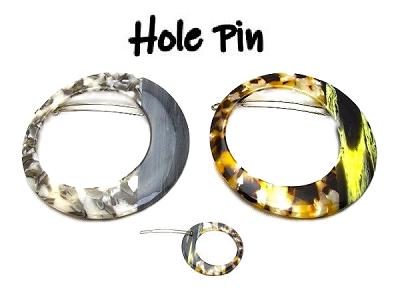 カラーピン 【無くなり次第終了】ホールピン ラウンド型　バイカラー hole pin　By color