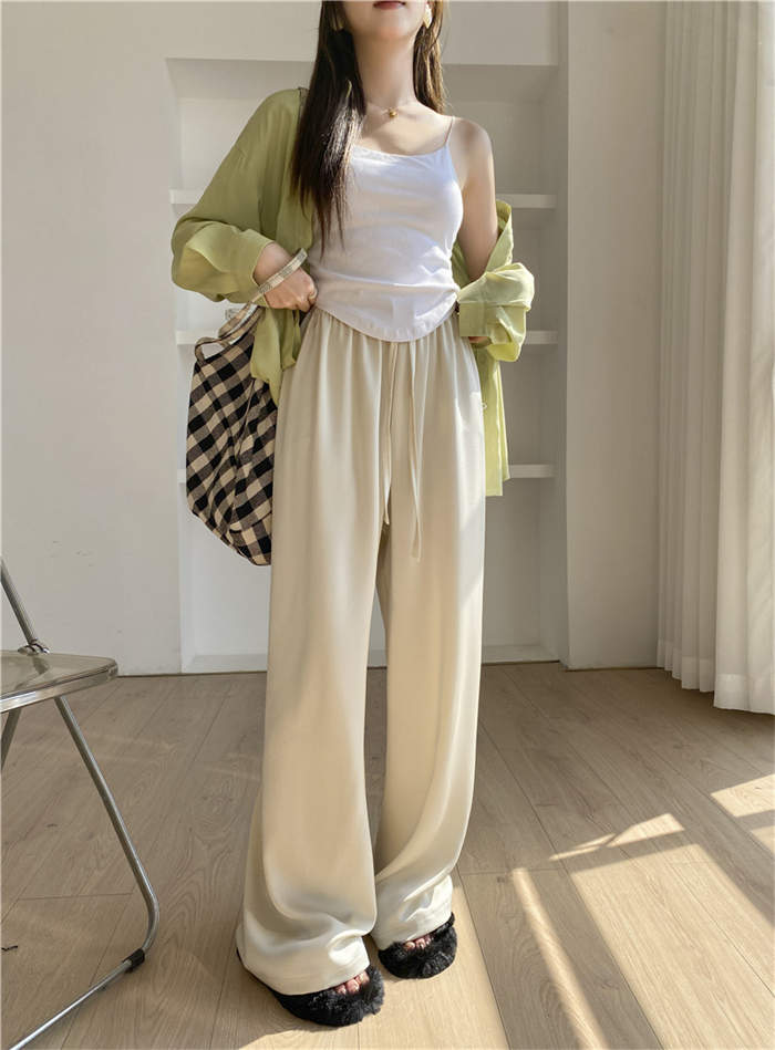 パンツ 夏 レディース 接触冷感 薄手 ひんやり ワイドパンツ 涼しい ボトムス ズボン ストレートパンツ 大人 ゆったり ワイド 楽ちん リラックス シンプル カジュアル きれいめ お洒落 体型カバー ウエストゴム 30代 40代 50代 ベージュ ブラック ブルー ピンク M L