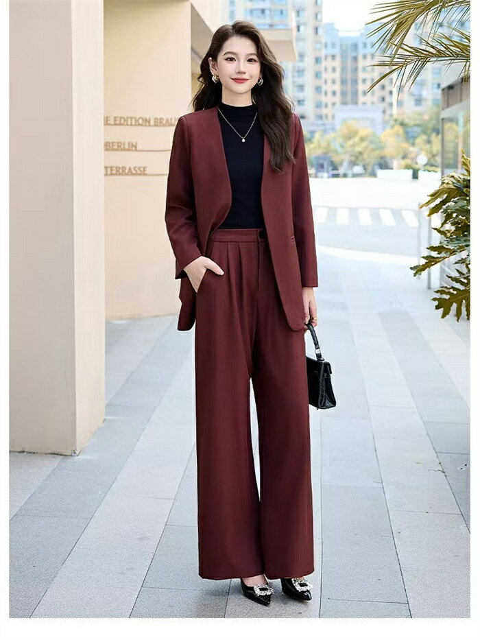 セットアップ パンツ レディース 春秋 ジャケット ワイドパンツ 長袖 結婚式 上下セット 2点セット ロング きれいめ ストレート 着痩せ おしゃれ 美脚 大人 楽ちん こなれ感 抜け感 お呼ばれ 二次会 フォーマル セレモニー 入学式 卒業式 ママスーツ ブラック レッド