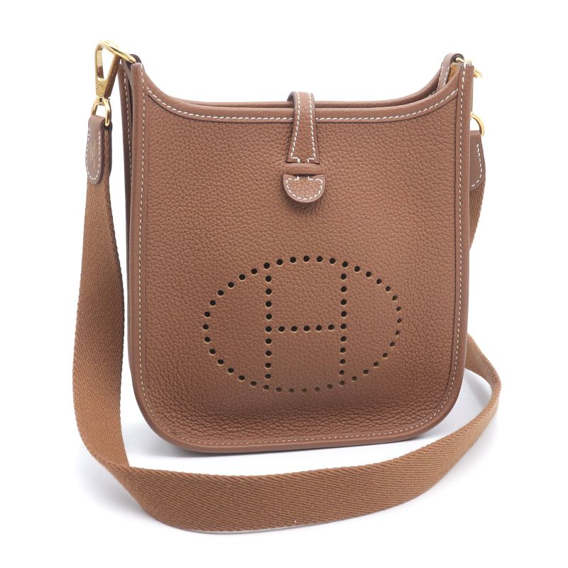 [返品OK] エルメス エヴリンTPM U刻印 2022年製 トリヨンクレマンス ゴールド ショルダーバッグ ゴールド金具 エブリン ブラウン 茶色 【中古】【送料無料】のサムネイル