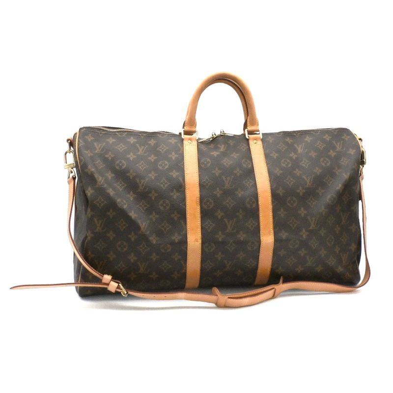 LOUIS VUITTON - [返品OK] ルイヴィトン キーポルバンドリエール55 M41414 ブラウン 旅行用バッグ ボストンバッグ 斜め掛けバッグ ブラウン 茶色 【中古】【送料無料】