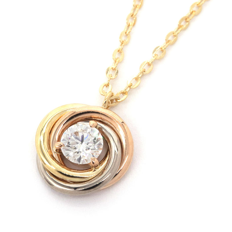 [返品OK] カルティエ トリニティネックレス B7224812 K18PG K18YG K18WG ダイヤモンド ペンダント スリーカラーゴールド 40cm【中古】【送料無料】のサムネイル