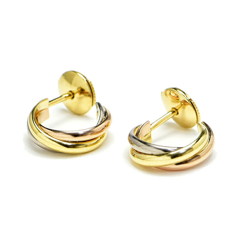 [返品OK] カルティエ トリニティイヤリング B8301540 K18YG K18WG K18PG トリニティピアス 両耳用 スリーカラーゴールド 地金2.3g【中古】【送料無料】のサムネイル