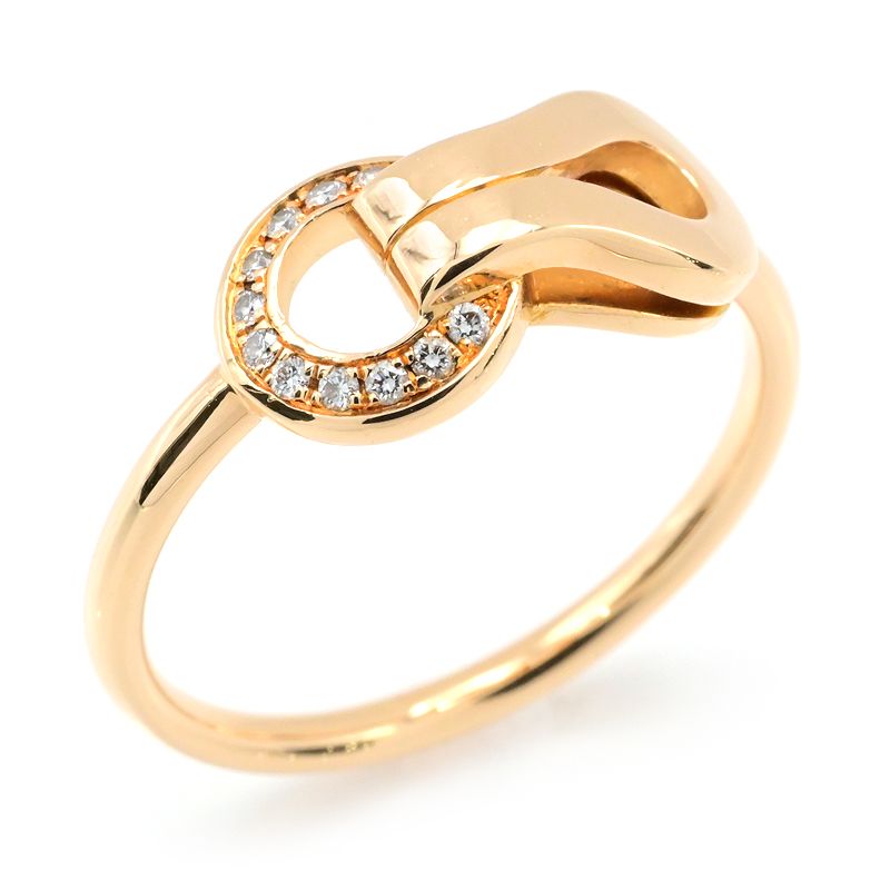 [返品OK] カルティエ アグラフリング #49 9号 K18YG ダイヤモンド ウィンチ ホック ノットモチーフ イ..