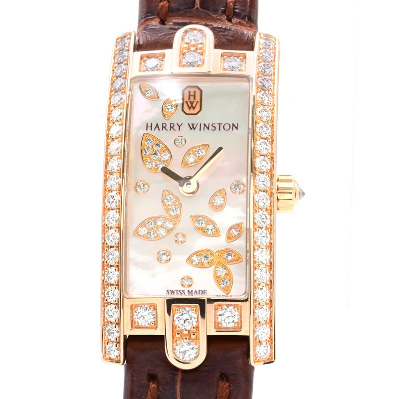 [3年保証/返品OK] ハリーウィンストン レディース アヴェニューCミニリリークラスター AVCQHM16RR041 K18RG ダイヤ クオーツ 腕時計【中古】【送料無料】