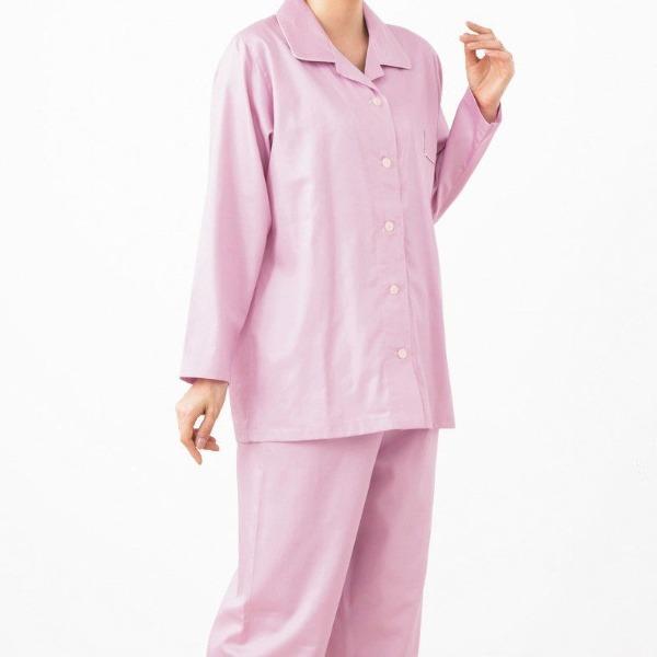 ヒロココシノ ロマンス小杉 シルク100% パジャマ ルームウェア ピンク 長袖 シルク パジャマ レディース 絹 ローズピンク 花柄刺繍 100