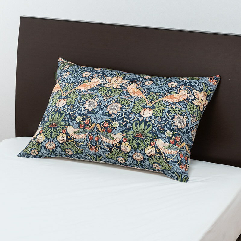 西川 モリスギャラリー いちご泥棒 ピローケース 45×90cm 綿100％ サテン 封筒式 日本製 MG3604 PJ03355697