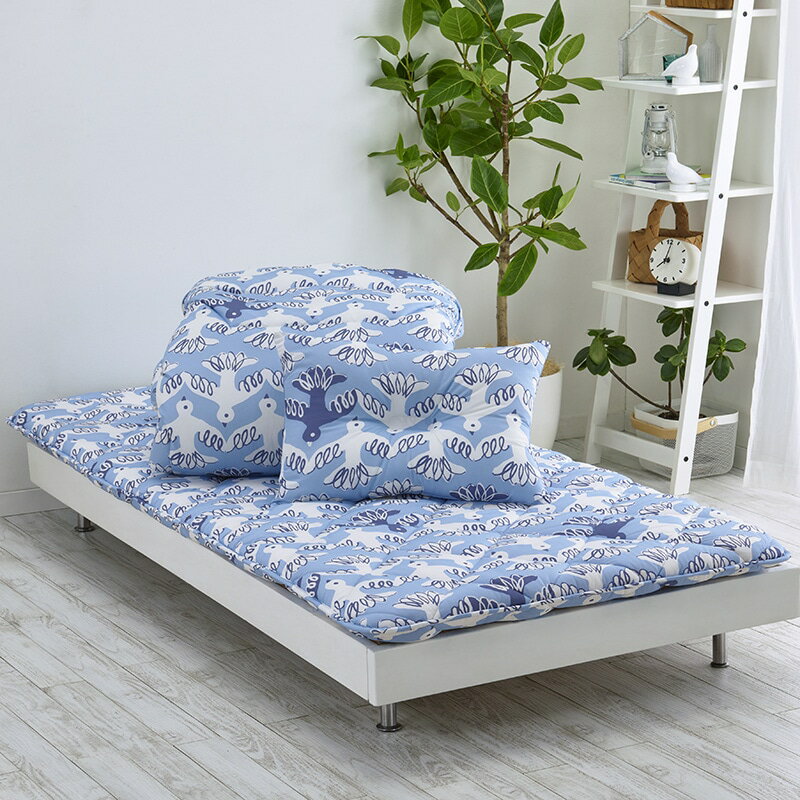 西川 フィンレイソン ムート トリ柄 合繊布団3点セット 圧縮梱包 シングル FI9603 AF03192043