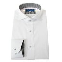 ワイシャツ 形態安定 長袖 ホワイト 白ドビーストライプ カッタウェイ 標準 シャツハウス メンズ カッターシャツ 2309ft