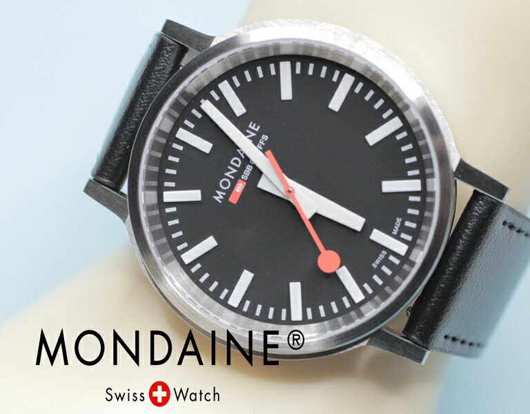 モンディーン MONDAINE モンディーン Stop2Go ストップ・トゥ・ゴー ブラック文字盤 41mmサイズ リューズレスケース グレープビーガンレザー【MST.41020.LBV.2SE】正規品 送料無料