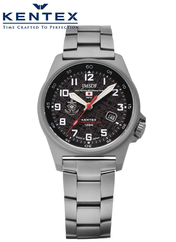 ケンテックス KENTEX 腕時計 JSDF チタン ソーラー 海上自衛隊モデル ブラック チタンブレスレット S81..