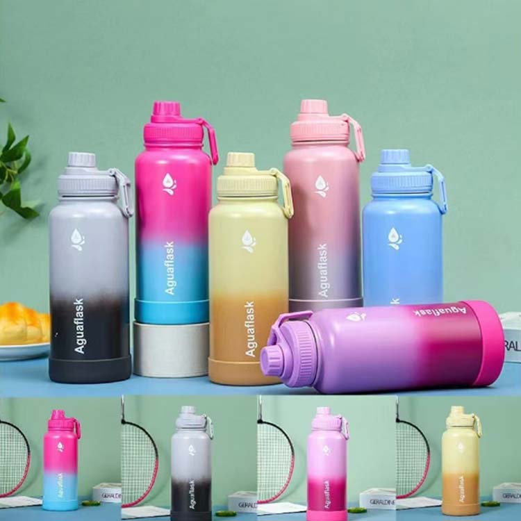 ステンレスボトル マグボトル スポーツ ボトル 保冷 ハンドル付き 水筒 1000ml 1リットル 漏れ防止 直飲み 大容量 ステンレスボトル ステンレス 真空断熱構造 スポーツボトル 軽量 洗いやすい 広口 魔法瓶 ボトル 1000ml 持ち運び 水分補給 旅行 キャンプ