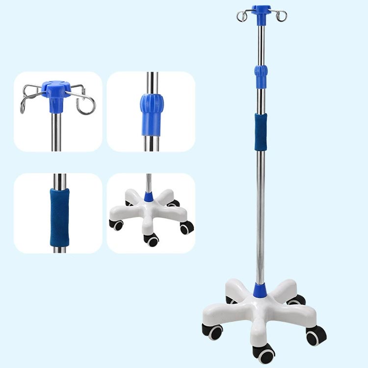 点滴スタンド 110～200cm 点滴スタンド 点滴棒 5つのキャスター付 伸縮 トレー付き 高さ調整 ガートル台 点滴台 イルリガートルスタンド フック付き ステンレス 5本脚 キャスター付き フック4本架け 点滴用 移動 持ち運び（注意：部品2回分けて発送必要） 2