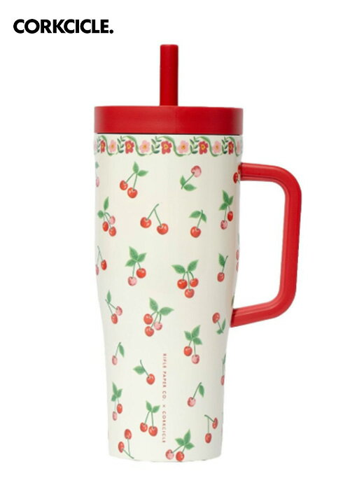 樂天商城 - CORKCICLE コークシクル Cruiser - 22oz Rifle Paper - Cherries タンブラー 水筒 おしゃれ マイボトル 保冷 保温 軽量 ステンレスボトル おしゃれ アウトドア レジャー キャンプ グランピング