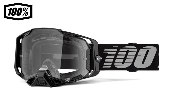 【送料無料】 ワンハンドレットパーセント 100％ ARMEGA ブラック/クリアレンズ Moto/MTB サングラス ゴーグル 1s50004-00030