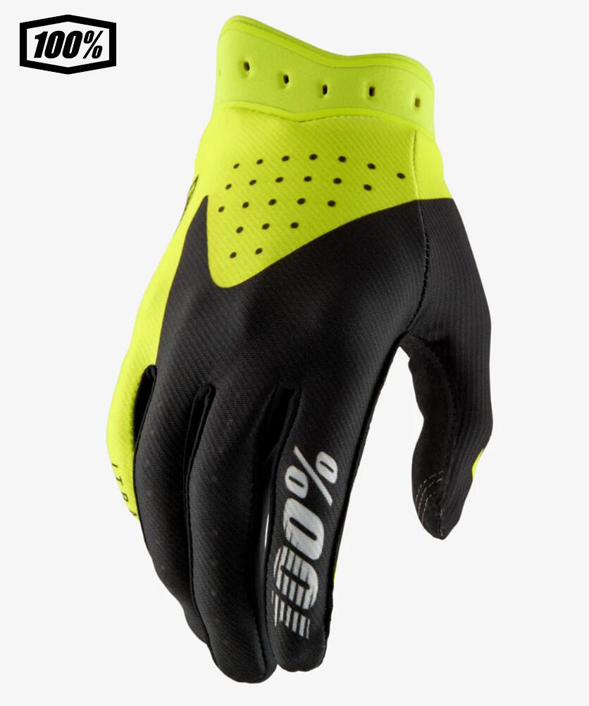 樂天商城 - 【送料無料】 【子ども用】100％ ワンハンドレットパーセント ITRACK YOUTH モトクロス／MTB用グローブ　Black/Fluo Yellow 　1s10045-00009