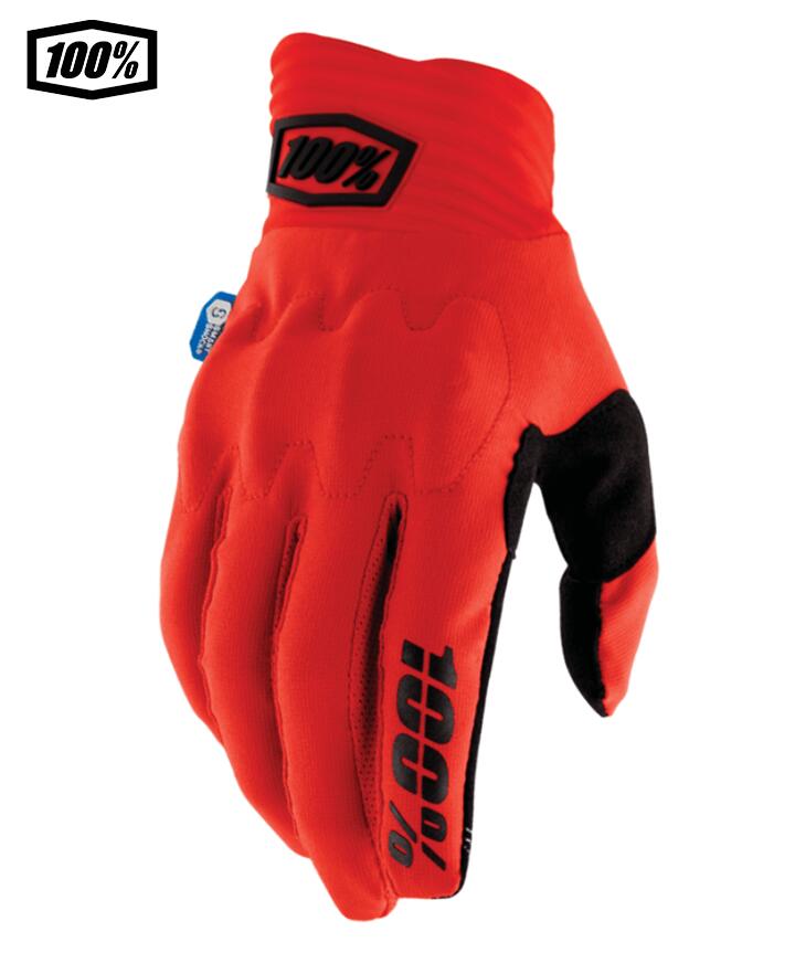 樂天商城 - 【送料無料】100％ ワンハンドレットパーセント COGNITO SMART SHOCK モトクロス／MTB用グローブ　Red 2XLサイズ　1s10014-00045