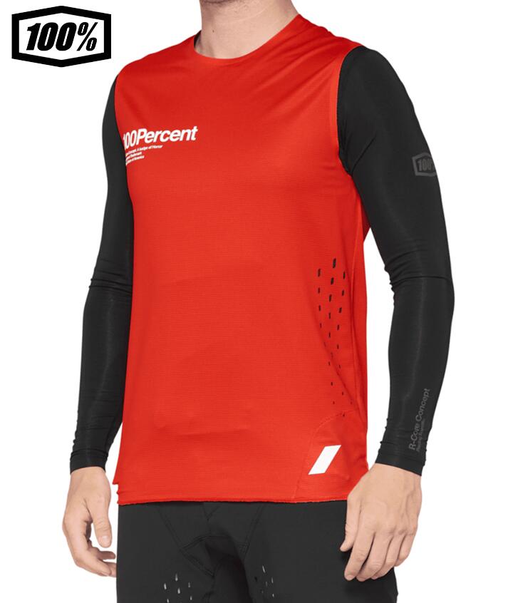 【送料無料】 100％ ワンハンドレットパーセント R-CORE CONCEPT Sleeveless ジャージ Red スリーブレスジャージ 1s41004-003