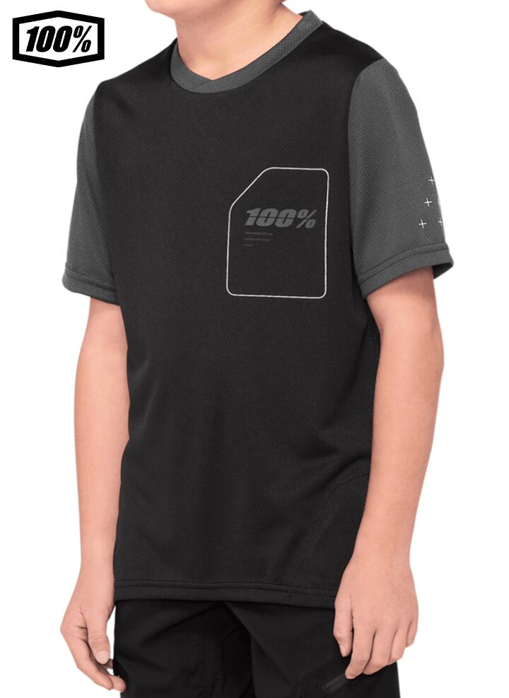 樂天商城 - 【送料無料】 【子ども用】　100％　ワンハンドレットパーセント RIDECAMP Youth　半袖 ジャージ　Black/Charcoal　1s40031-00000