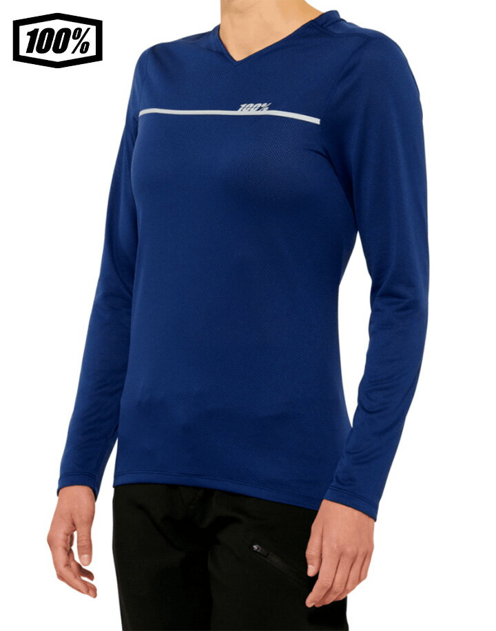 樂天商城 - 【送料無料】 【女性用】　100％　ワンハンドレットパーセント RIDECAMP Womens Long Sleeve Jersey　長袖 ジャージ　Navy 　1s40036-00004