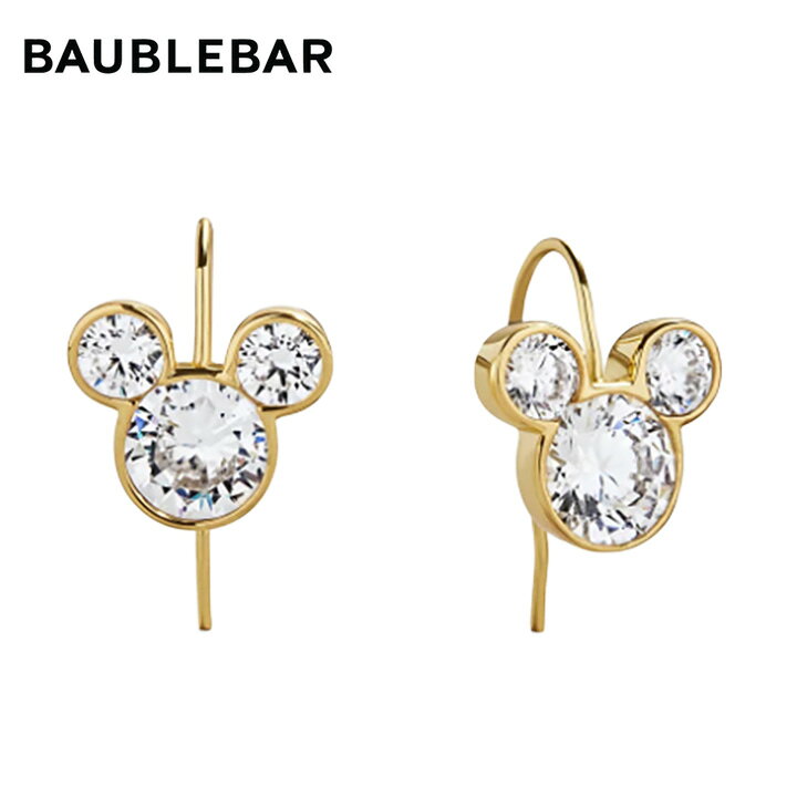 樂天商城 - BaubleBar バウブルバー Disney Mickey Mouse 18K Gold Plated Sterling Silver Micro Drop Earrings ディズニー ミッキーマウス 18Kゴールドメッキ スターリングシルバー マイクロドロップイヤリング イヤリング アクセサリー プレゼント レディース　ディスニー