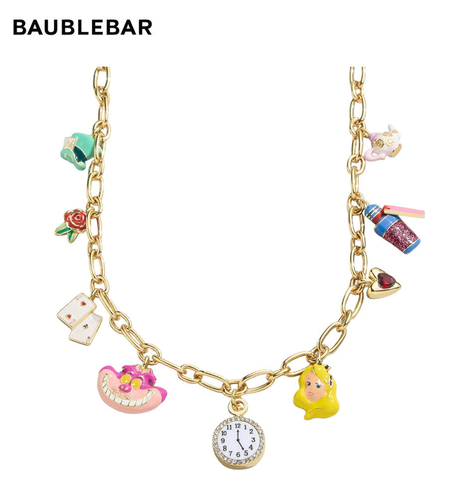 樂天商城 - BaubleBar バウブルバー Disney Alice in Wonderland Charm Necklace ディズニー 不思議の国のアリス チャームネックレス アクセサリー プレゼント レディース ディスニー