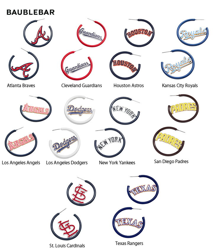 樂天商城 - BaubleBar バウブルバー MLB Enamel Hoops MLB エナメルフープイヤリング プレゼント レディース