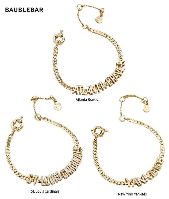 樂天商城 - BaubleBar バウブルバー MLB Gold Curb Chain Bracelet MLB ゴールドカーブチェーンブレスレット プレゼント レディース