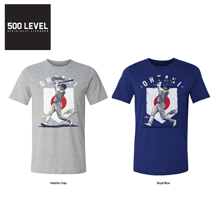 ★500レベル 500Level★ 大谷翔平 ドジャース 野球 Tシャツ Shohei Ohtani Los Angeles D Country Flag WHT ・レギュラーフィット ・綿 100% (ヘザーグレー - 綿 90% / ポリエステル 10%) ・クルーネック半袖Tシャツ ・デジタル印刷されたグラフィック ・冷水で洗濯機洗い、低温で乾燥機使用可 USサイズ。日本サイズより1～1.5サイズ下がおすすめ。 数字はメーカーサイトに記載されていた胸囲・身丈のインチ表示をcmに直したものです。 Sサイズ(胸囲96.52cm 身丈71.12cm) Mサイズ(胸囲104.14cm 身丈73.66cm) Lサイズ(胸囲111.76cm 身丈76.2cm) XLサイズ(胸囲121.92cm 身丈78.74cm) 2XLサイズ(胸囲132.08cm 身丈81.28cm) 3XLサイズ(胸囲142.24cm 身丈83.82cm) 【注意】 こちらはアメリカからの輸入モデルです。 メーカー表示の長さと重さを表示していますが、多少の誤差はあります。 アメリカの正規店で購入。 ※その他MLB商品はこちら※ ※モニターの見え方により画像の色と実物の色が若干異なる場合がございます。・当店でご購入された商品は、「個人輸入」としての取り扱いになり、アメリカから、あるいは日本の物流倉庫からお客様のもとへ直送されます。・通常の個人輸入の場合は関税、消費税、通関手数料等が別途請求される場合があります。しかし当店では、お客様が安心して購入できるように、当店がそれらの諸経費を支払いますので、別途請求されることはありません。・個人輸入される商品は、すべてご注文者自身の「個人使用・個人消費」が前提となります。ご注文された商品を第三者へ無償で贈答することはできますが、商用目的に転売することは法律で禁止されております。