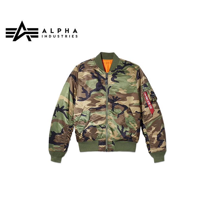 アルファインダストリー ALPHA INDUSTRIES MA-1 スリム SLIMメンズ ジャケット ウッドランド カモ MJM44530c1 冬物