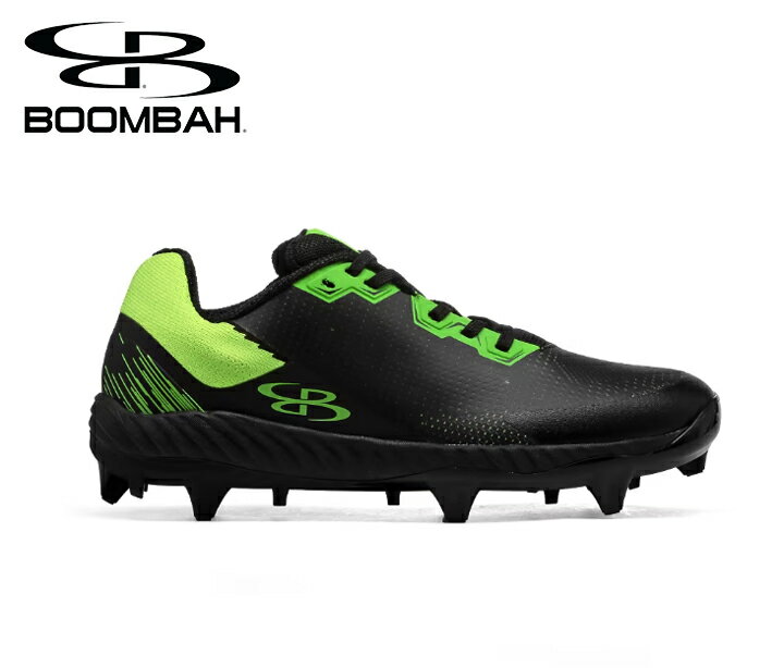 ブーンバー Boombah メンズインパルスモールドクリート Mens Impulse Pureknit Molded Cleat ブラックライムグリーン 野球スパイク 野球 スパイク ベースボール スポーツ 運動 シューズ 靴