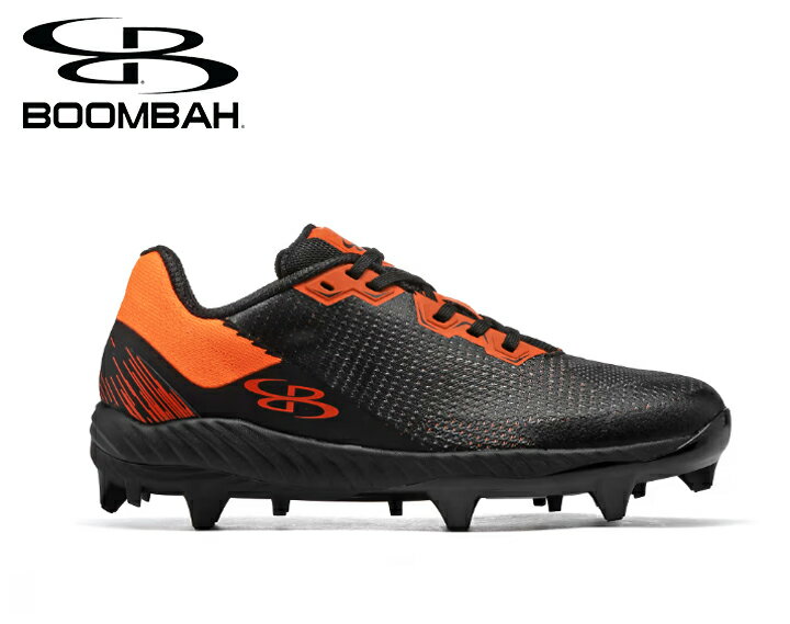 ブーンバー Boombah メンズインパルスモールドクリート Mens Impulse Pureknit Molded Cleat ブラックオレンジ 野球スパイク 野球 スパイク ベースボール スポーツ 運動 シューズ 靴