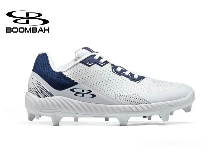 ブーンバー Boombah メンズインパルスモールドクリート Mens Impulse Pureknit Molded Cleat ホワイトネイビー 野球スパイク 野球 スパイク ベースボール スポーツ 運動 シューズ 靴