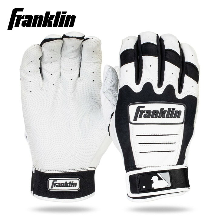 ★Franklin★ ＜商品説明＞ Franklin Sportsで最も人気の高いCFX Proシリーズのバッティンググローブです。MLB公式採用モデルとして多くのプロ選手に使用されており、プレミアムデジタルカブレッタレザーを採用した手のひらが優れたグリップ力と柔らかな装着感を実現。さらに、人間工学に基づいた設計と独自のフィットテクノロジーにより、快適なフィット感と高い操作性を発揮します。シーズンを通して最高のパフォーマンスを求めるプレーヤーにおすすめのモデルです。 ＜特徴＞ ・MLB公式採用のバッティンググローブ ・MLB選手にも愛用されるCFX Proシリーズ ・プレミアムデジタルカブレッタレザー製パーム ・手のひらの溝加工によりグリップ力を向上 ・手のひらのシワやたるみを軽減 ・TRI-CURVE®テクノロジー採用で自然な手の形状にフィット ・QUAD-FLEX TECHNOLOGY®採用でバットを握る際のフィット感を向上 ・TECTONIC FIT INSERTS採用で柔軟性と快適性を両立 ・優れたフィット感、操作性、耐久性を実現 ※他のFranklin商品はこちら ※モニターの見え方により画像の色と実物の色が若干異なる場合がございます。・当店でご購入された商品は、「個人輸入」としての取り扱いになり、アメリカから、あるいは日本の物流倉庫からお客様のもとへ直送されます。・通常の個人輸入の場合は関税、消費税、通関手数料等が別途請求される場合があります。しかし当店では、お客様が安心して購入できるように、当店がそれらの諸経費を支払いますので、別途請求されることはありません。・個人輸入される商品は、すべてご注文者自身の「個人使用・個人消費」が前提となります。ご注文された商品を第三者へ無償で贈答することはできますが、商用目的に転売することは法律で禁止されております。