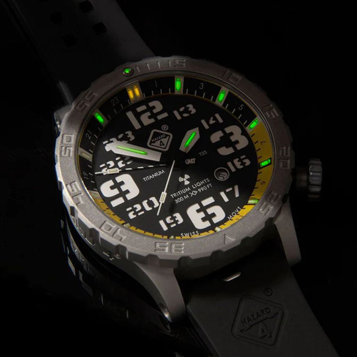 HAZARD4 ハザード4 HWD BLACKTIE WHITE GMT チタン トリチウム ダイバーズウォッチ 登山 ハイキン e-shopsmart-10053386 e-ShopSmart サンプル画像3