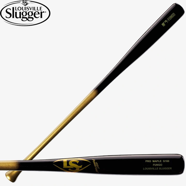 バット 【USA物】 ルイビルスラッガー 野球 ノックバット G160 木製 メープル USA ルイスビル ノック Louisville Slugger 91cm 700g平均 ブラック/ゴールド