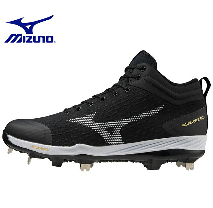 ミズノ USA Mizuno USA ドミナント4MIDメンズメタルベースボールクリート DOMINANT 4 MID MENS METAL BASEBALL CLEAT 野球 スパイク 黒 白 ブラック ホワイト