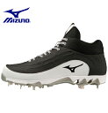 ミズノ USA Mizuno USA 9スパイクアンビション3MIDメンズメタルベースボールクリート 9-SPIKE AMBITION 3 MID MENS METAL BASEBALL CLEAT 野球 スパイク 黒 白 ブラック ホワイト