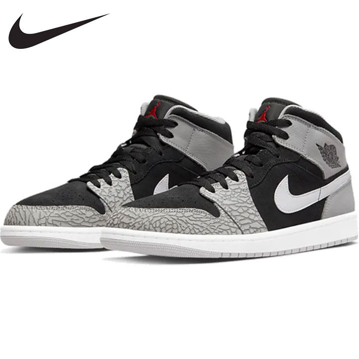 【10%割引！スーパーセール】 【送料無料】 NIKE AIR JORDAN 1 MID SE ナイキ エア ジョーダン 1 ミッド SE Black/White/Light Smoke Grey/University Red DM1200 016