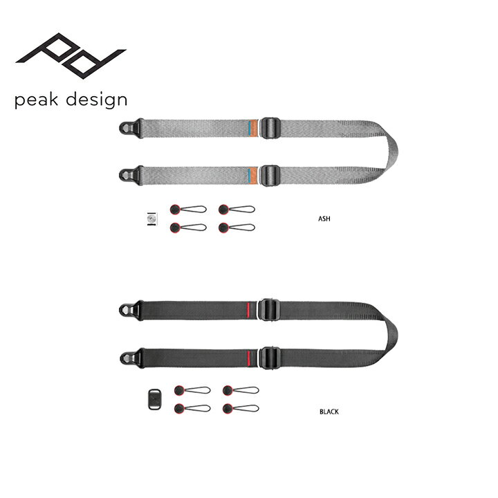 ★ピークデザイン Peak Design★ スライドライトストラップSLIDE LITE これまでよりも安全、高速、薄型になりました。新しい傾斜/角度付きアンカーにより、片手で簡単に接続できます。25% スリムになったアンカー ハウジング ハードウェア。 サイズ：長さ99 cm-145 cm 重量：104 g 同梱物：スライドライトカメラストラップx1、4mm六角レンチx1、アンカーコネクターx4、アンカーマウントx1、マイクロファイバーポーチx1 ※その他ピークデザイン商品はこちら※ ※モニターの見え方により画像の色と実物の色が若干異なる場合がございます。・当店でご購入された商品は、「個人輸入」としての取り扱いになり、アメリカから、あるいは日本の物流倉庫からお客様のもとへ直送されます。・通常の個人輸入の場合は関税、消費税、通関手数料等が別途請求される場合があります。しかし当店では、お客様が安心して購入できるように、当店がそれらの諸経費を支払いますので、別途請求されることはありません。・個人輸入される商品は、すべてご注文者自身の「個人使用・個人消費」が前提となります。ご注文された商品を第三者へ無償で贈答することはできますが、商用目的に転売することは法律で禁止されております。