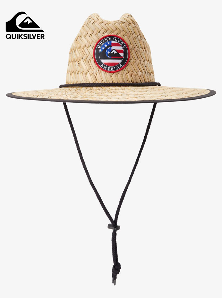 Quiksilver クイックシルバー Outsider Americana Straw Lifeguard Hat メンズ麦わら帽子 帽子 アウトドア 遊び シンプル ナチュラル おしゃれ