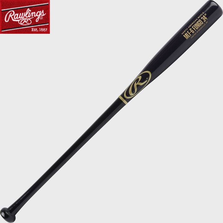 バット 送料無料 【USA物】 ローリングス 野球 木製 ノックバット RAWLINGS MAPLE FUNGO BAT メープル 86cm 94cm ネイビー /ブラック