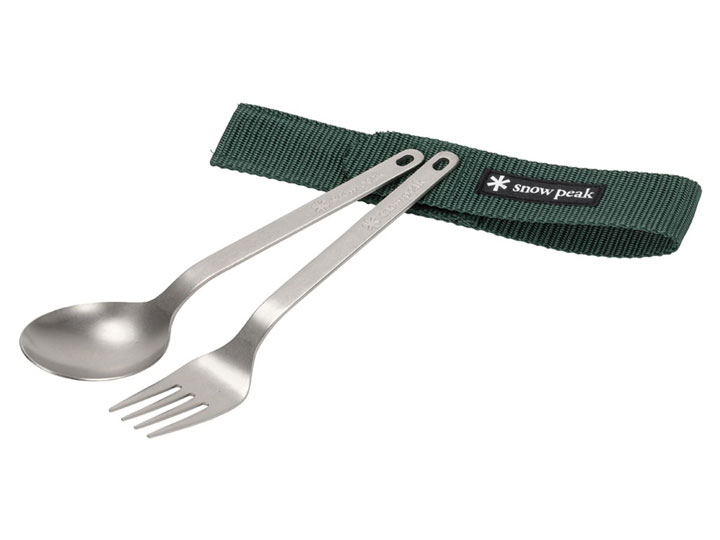 snow peak スノーピーク Titanium Fork & Spoon Set /ワッパー武器2本セット アウ...