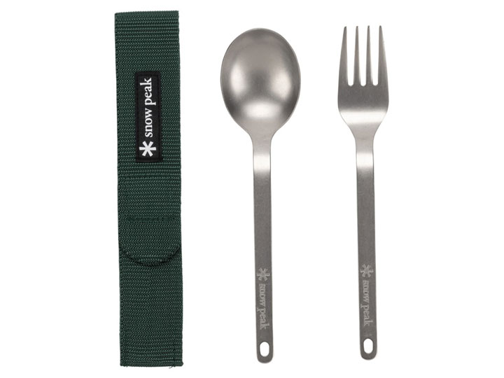 snow peak スノーピーク Titanium Fork & Spoon Set /ワッパー武器2本セット アウ...
