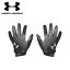 アンダーアーマー Under Armour アメリカンフットボール グローブ UA Blur Football Gloves アメフト ラグビー 野球 バッティング 手袋 両手用 メンズ ブラック